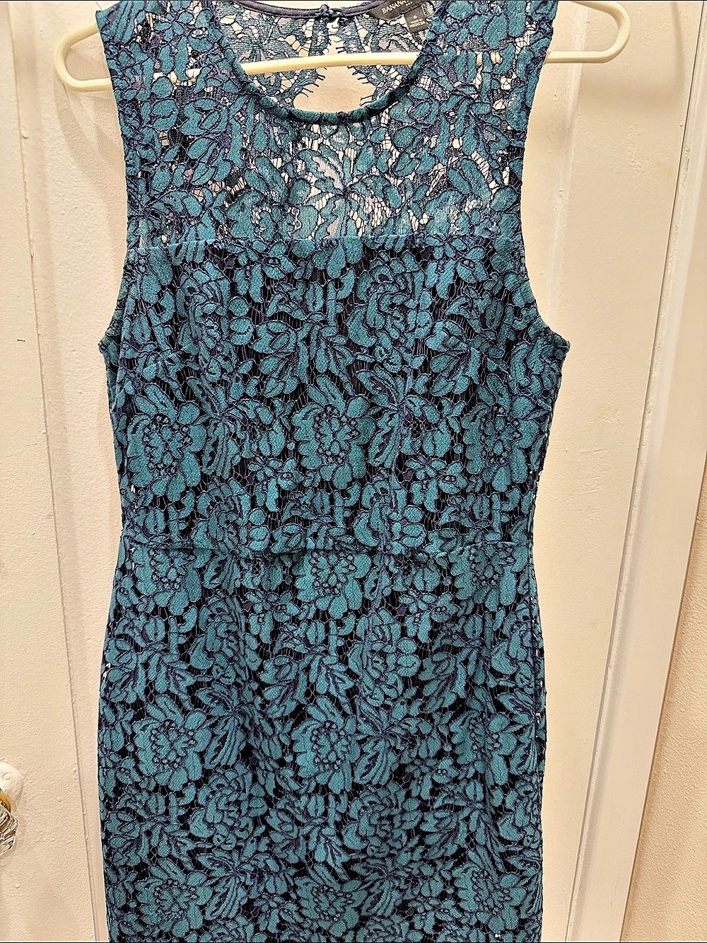Banana Republic Floral Lace Mini Dress in Blue & Black Size 6